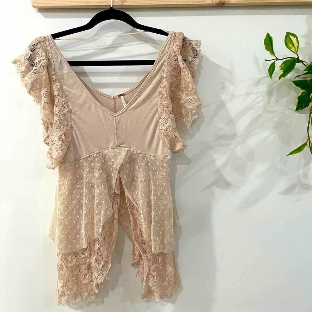 Free People lace flowy tunic top Small